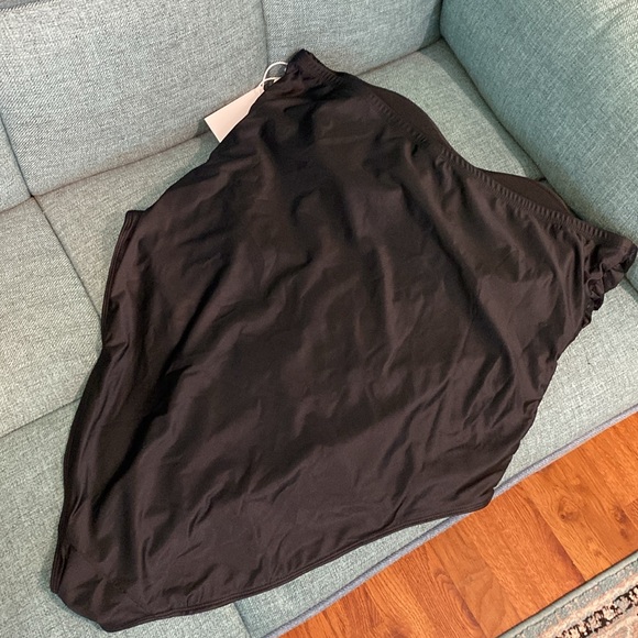 Good American Strapless Ruched One-Piece Black Swimsuit - Picture 8 of 9